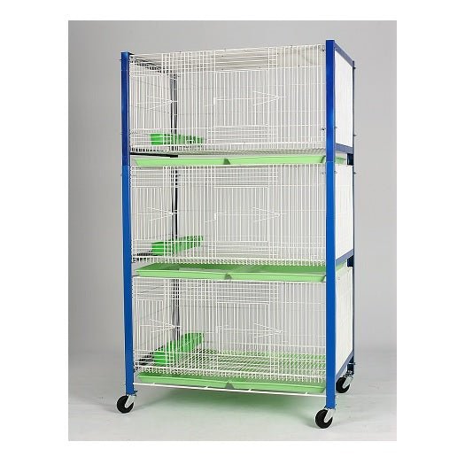 Three Compartment Cage (Crown) Wheeled Pigeon Breeding Cage
