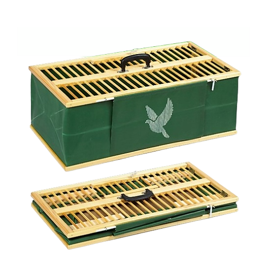 Collapsible Canvas-Sided Pigeon Basket (Natural) - Ideal Pigeon Training Basket