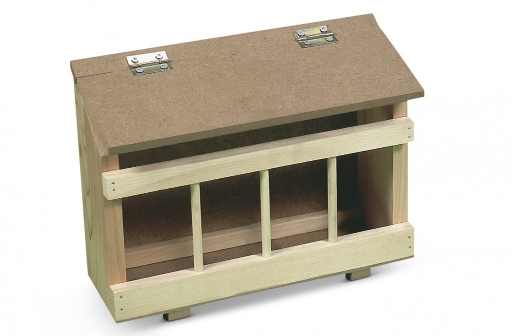 Wood Grit Box (Natural) Wooden Gritbox Holds Grit & Minerals for Pigeons & Chickens